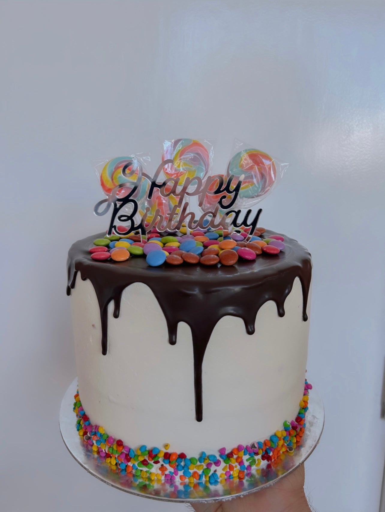 Silver Acrylic Happy Birthday Plaque