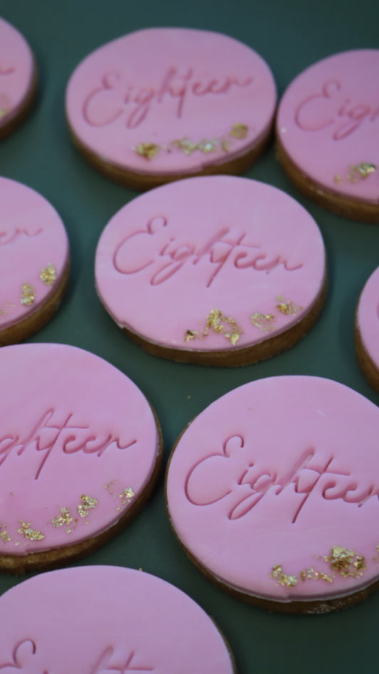 Fondant Cookies - "Eighteen"