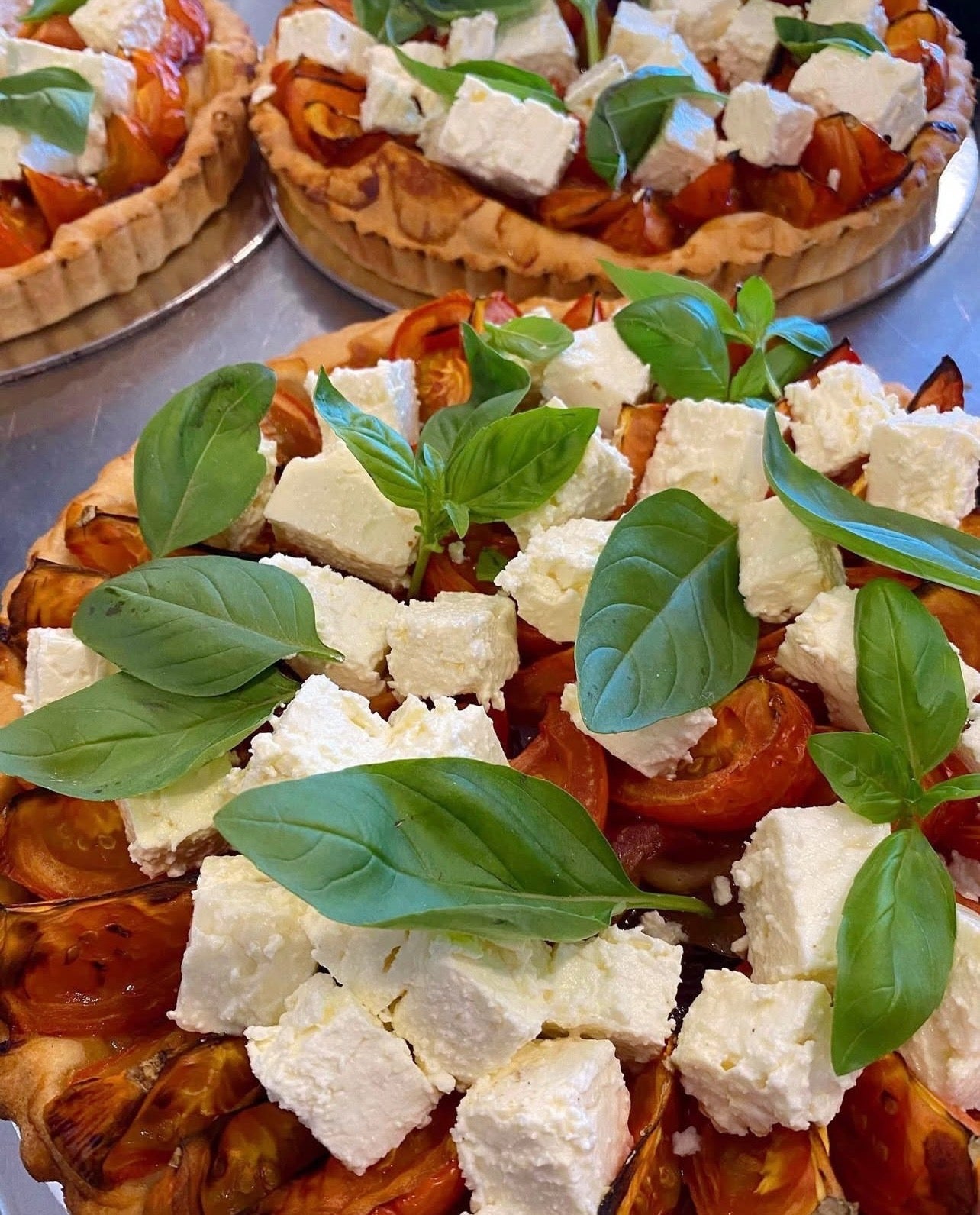 Caramelised onion, Feta & Tomato Tart