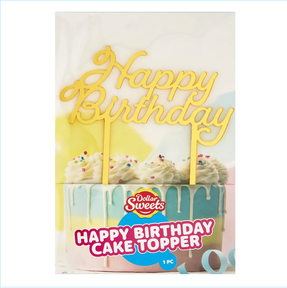 Gold Acrylic Happy Birthday Plaque