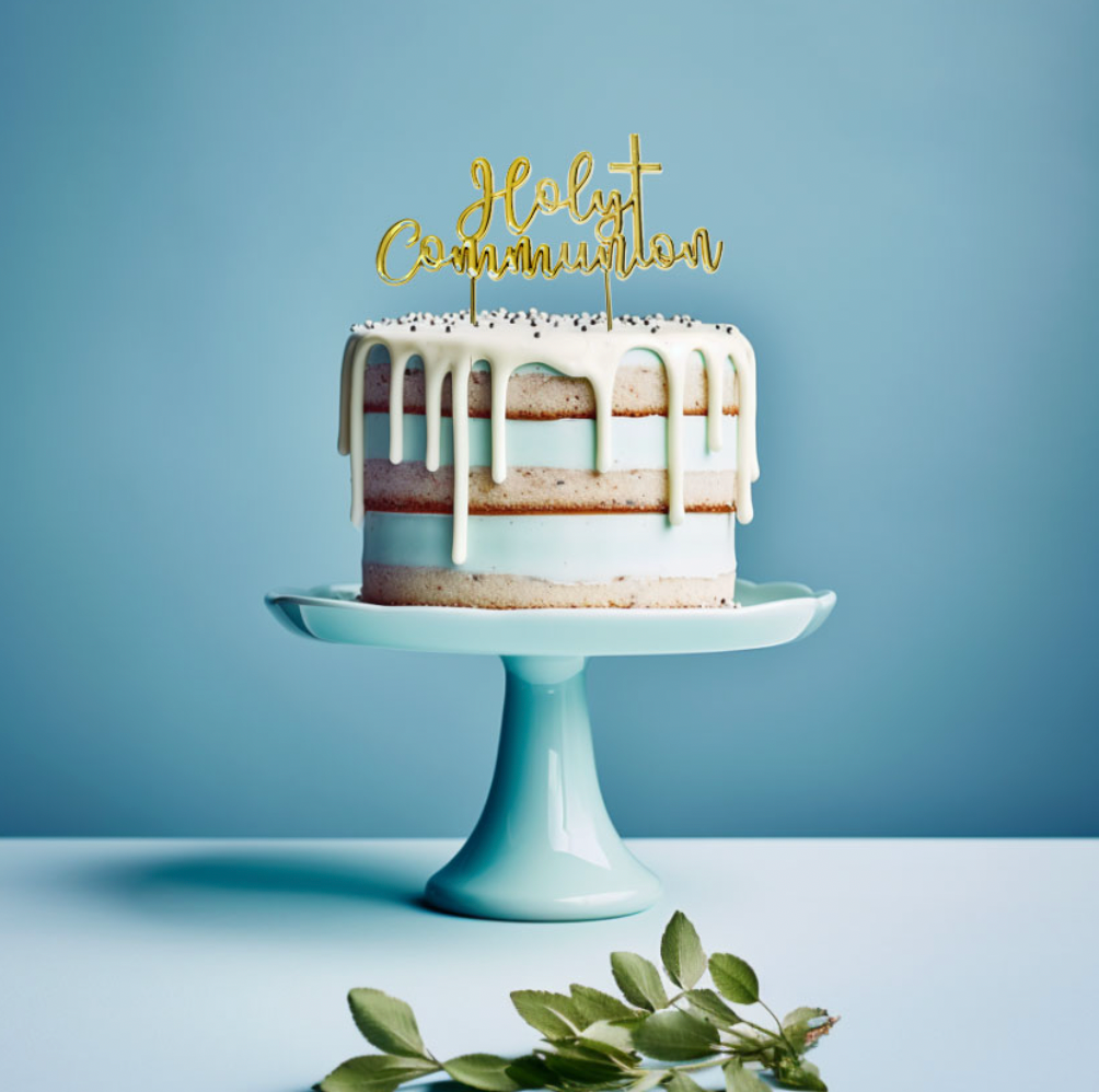 GOLD Plated Cake Topper - HOLY COMMUNION