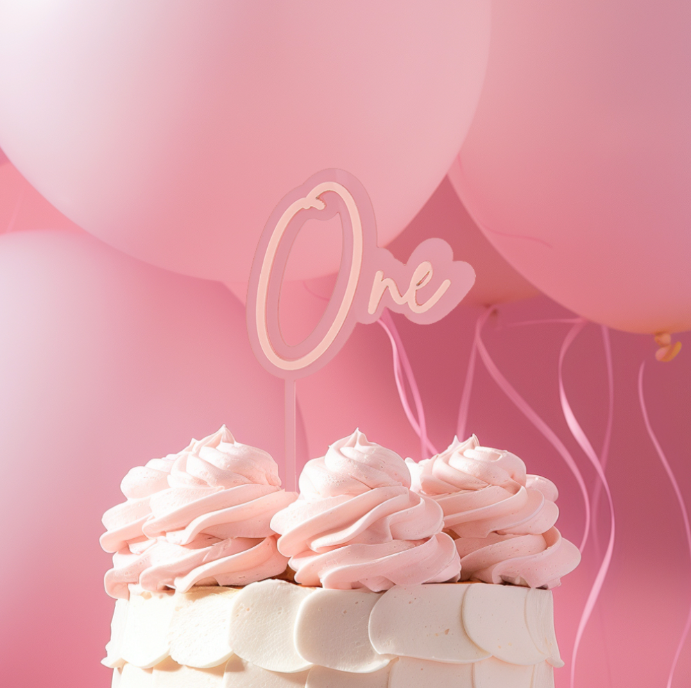 PINK OPAQUE / PINK Layered Cake Topper - ONE