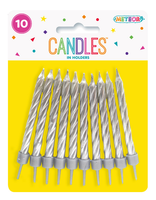 Silver Candles - 10 pk