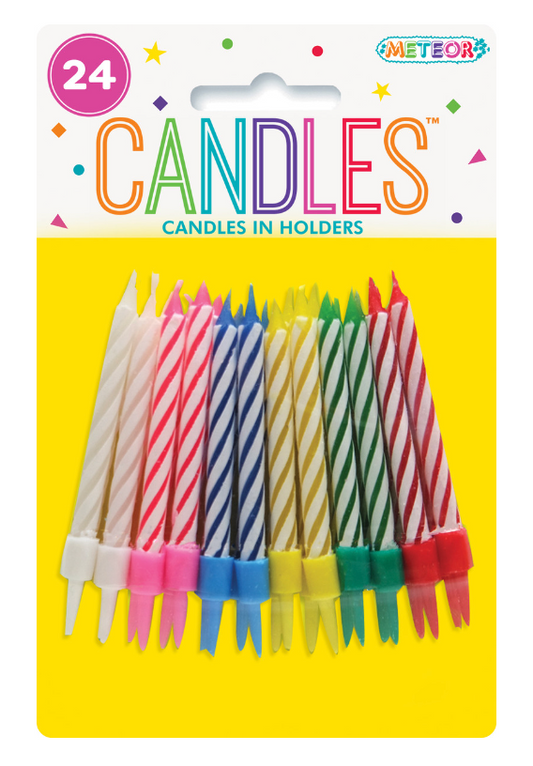 Rainbow Candles - 24 pk