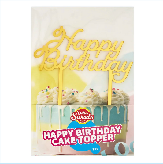 Gold Acrylic Happy Birthday Plaque