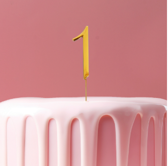 GOLD Cake Topper (7cm) - NUMBER 1