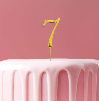 GOLD Cake Topper (7cm) - NUMBER 7