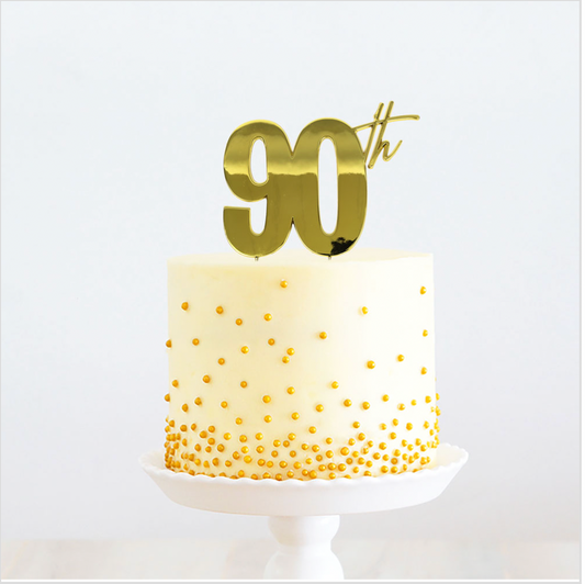 GOLD metal Cake Topper - 90th