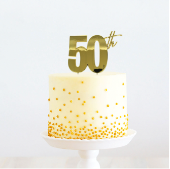 GOLD metal Cake Topper - 50th