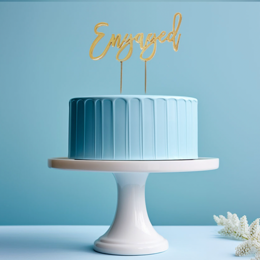 GOLD Plated Cake Topper - ENGAGED