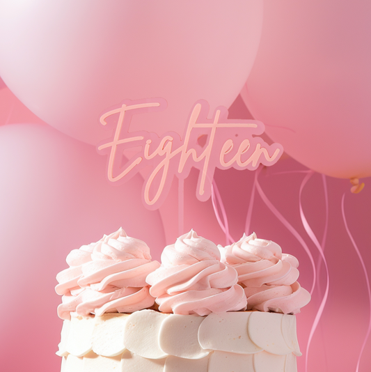 PINK OPAQUE / PINK Layered Cake Topper - EIGHTEEN